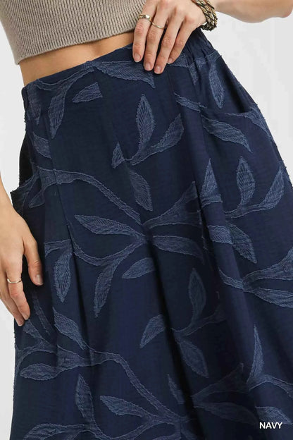 Umgee Jacquard Wide-Leg Pants