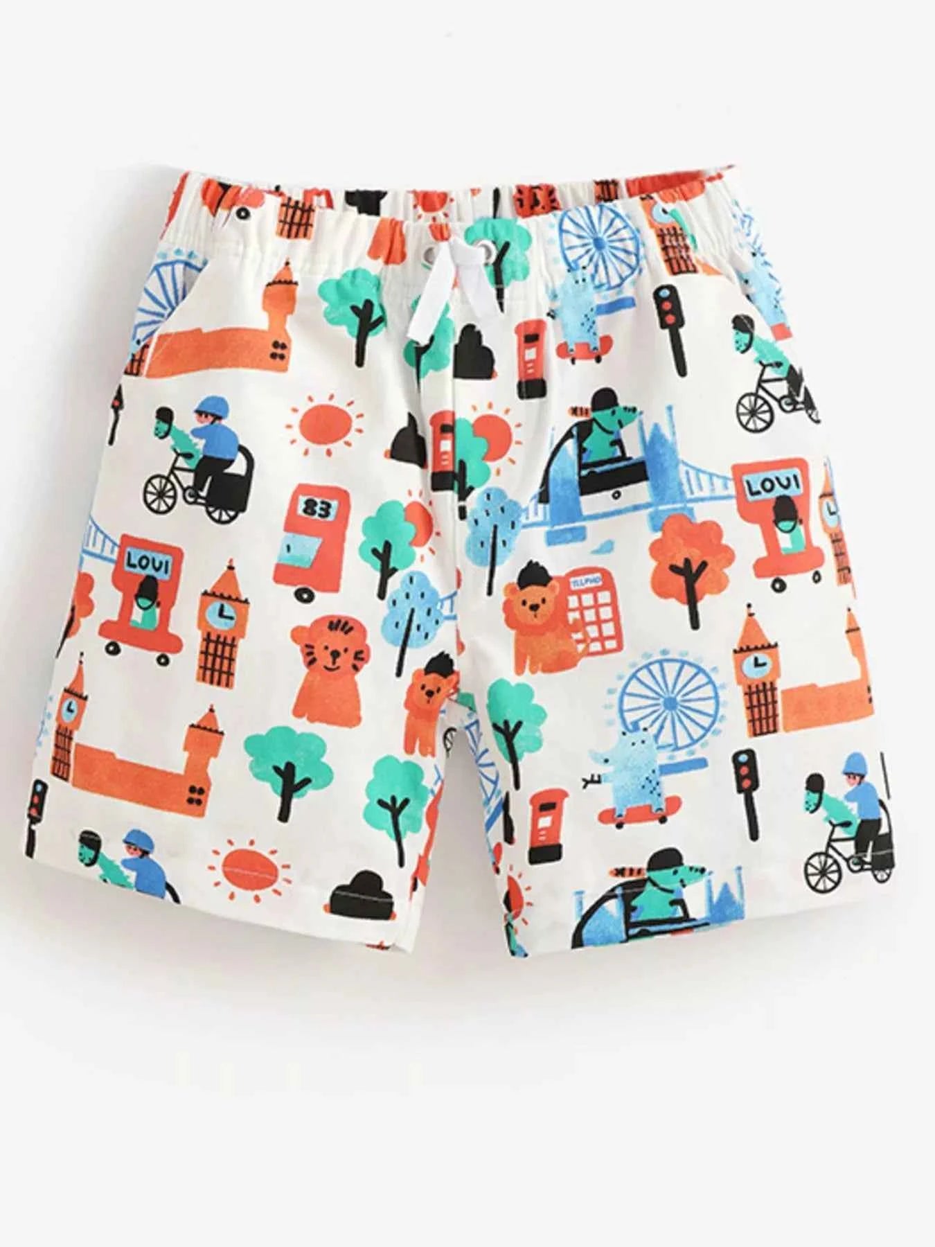 Children’s Printed Shorts with Pockets