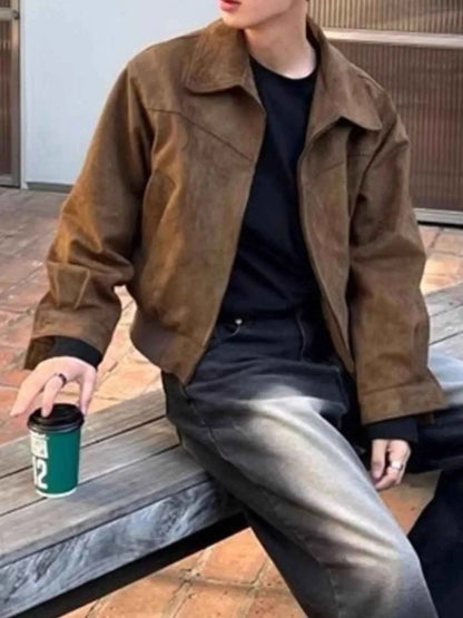 Men's Plus Size Zip Up Long Sleeve Jacket