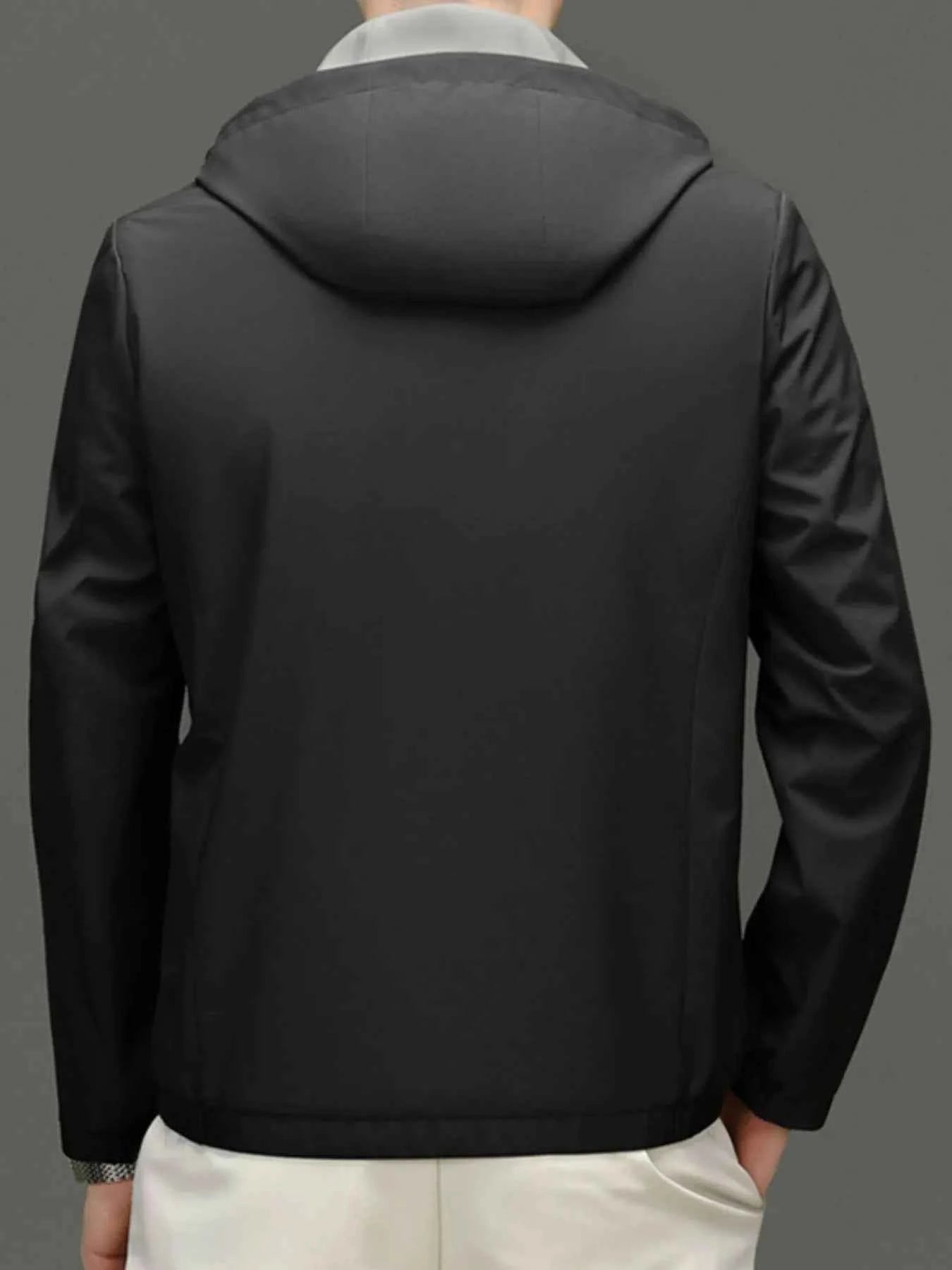 Men's Plus Size Zip Up Long Sleeve Hooded Jacket