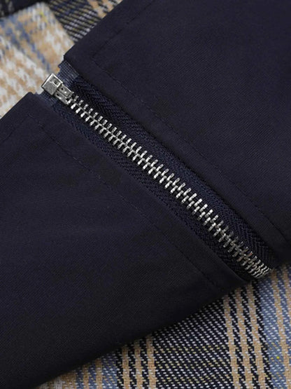 Men's Plaid Button Up Long Sleeve Jacket