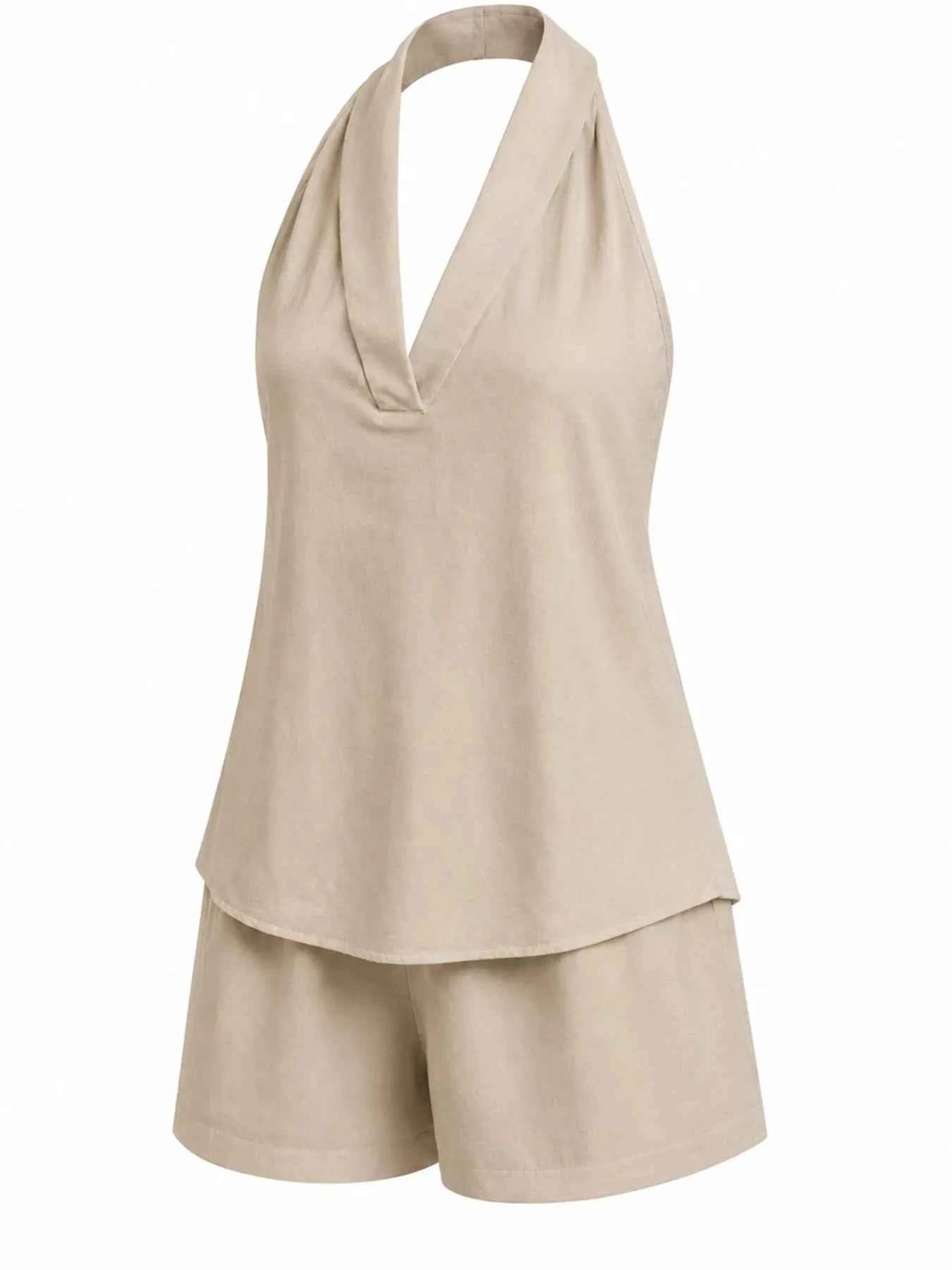 Halter Neck Top and Shorts Set