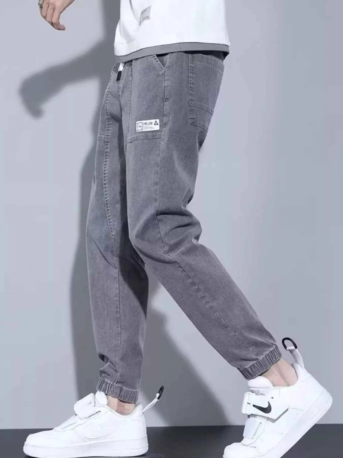 Men's Full Size Casual Loose Fit Denim Joggers Plus Size