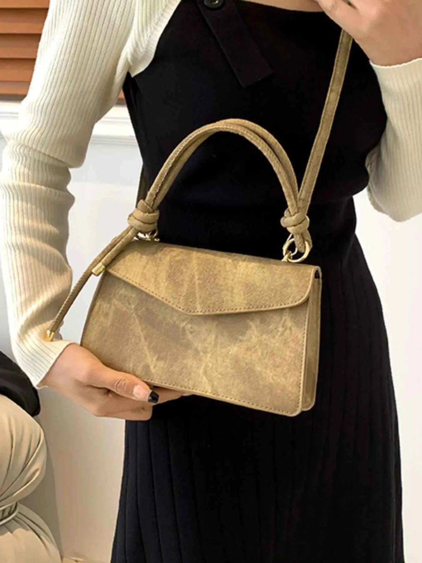 Flap Crossbody Bag with Top Handle