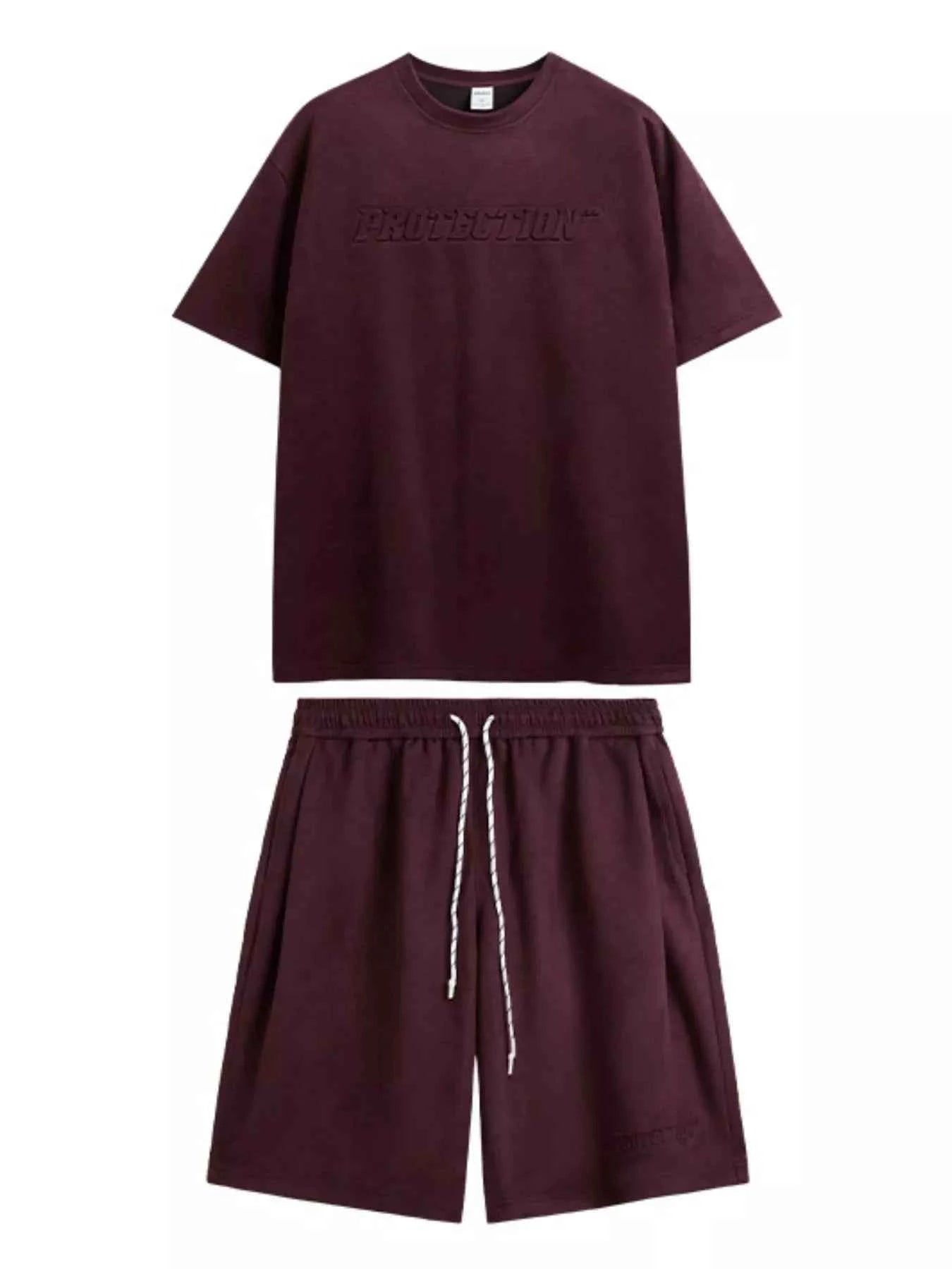 Men's Round Neck Short Sleeve Top and Shorts Set