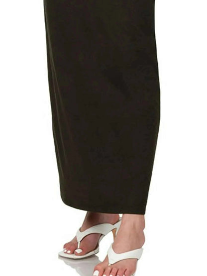 Zenana Brushed Dty Thin Strap Racerback V-Neck Maxi Dress