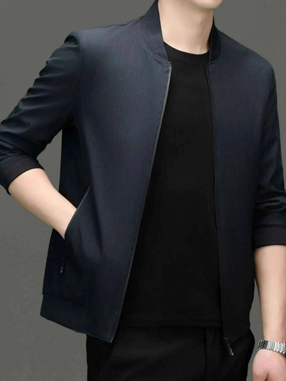 Men's Plus Size Zip Up Long Sleeve Jacket