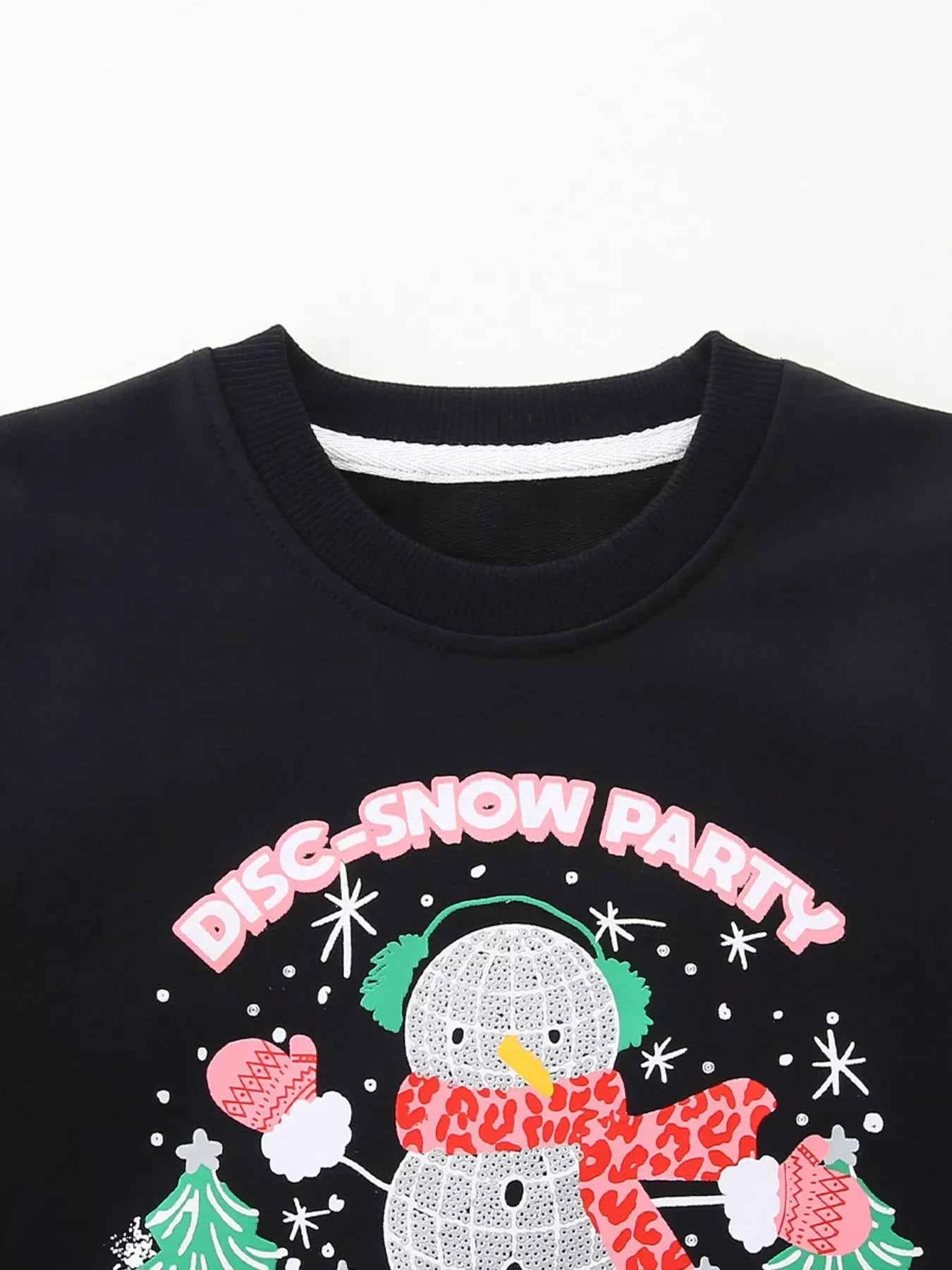 Children's Christmas Snowman Graphic Crewneck Sweatshirt