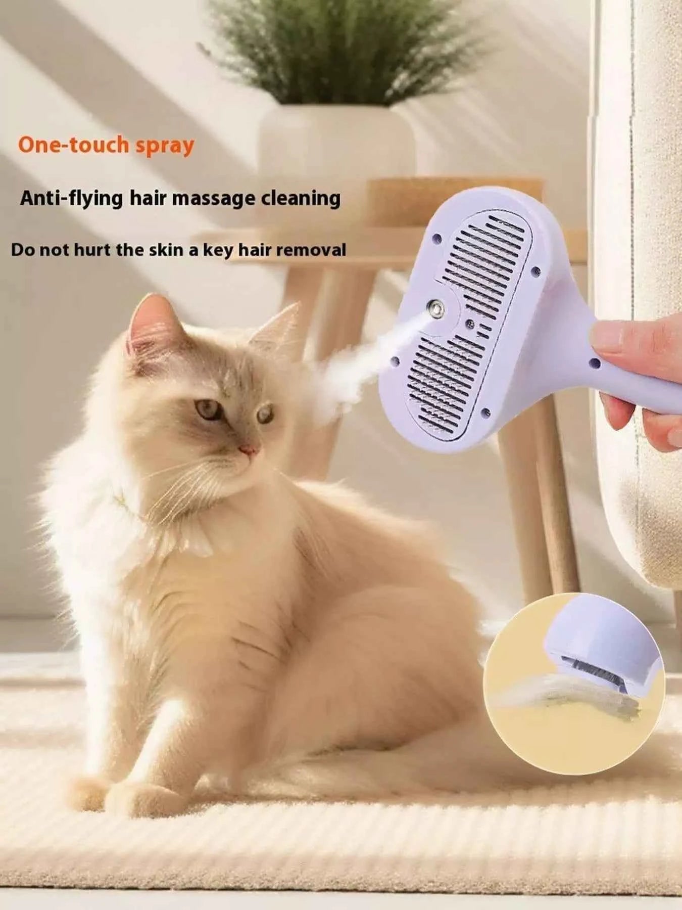 One-Touch Spray Pet Hair Remover Comb