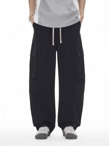 Men's Plus Size Wide Leg Cargo Drawstring Pants