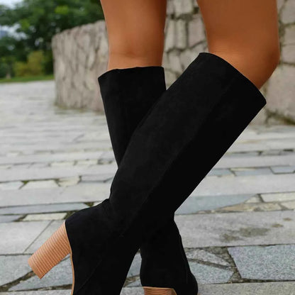 Point Toe Block Heels Boots
