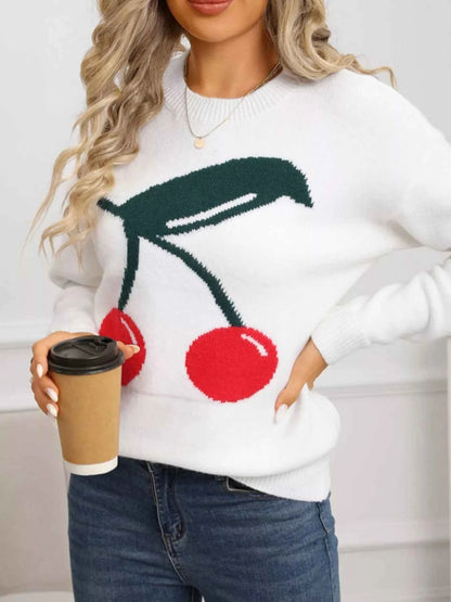 Cherry Round Neck Sweater