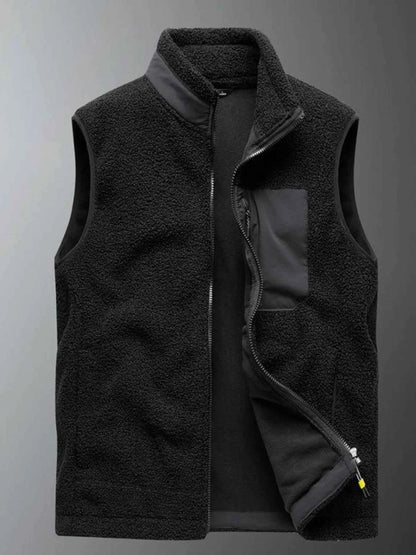 Men's Plus Size Zip Up Vest with Pockets