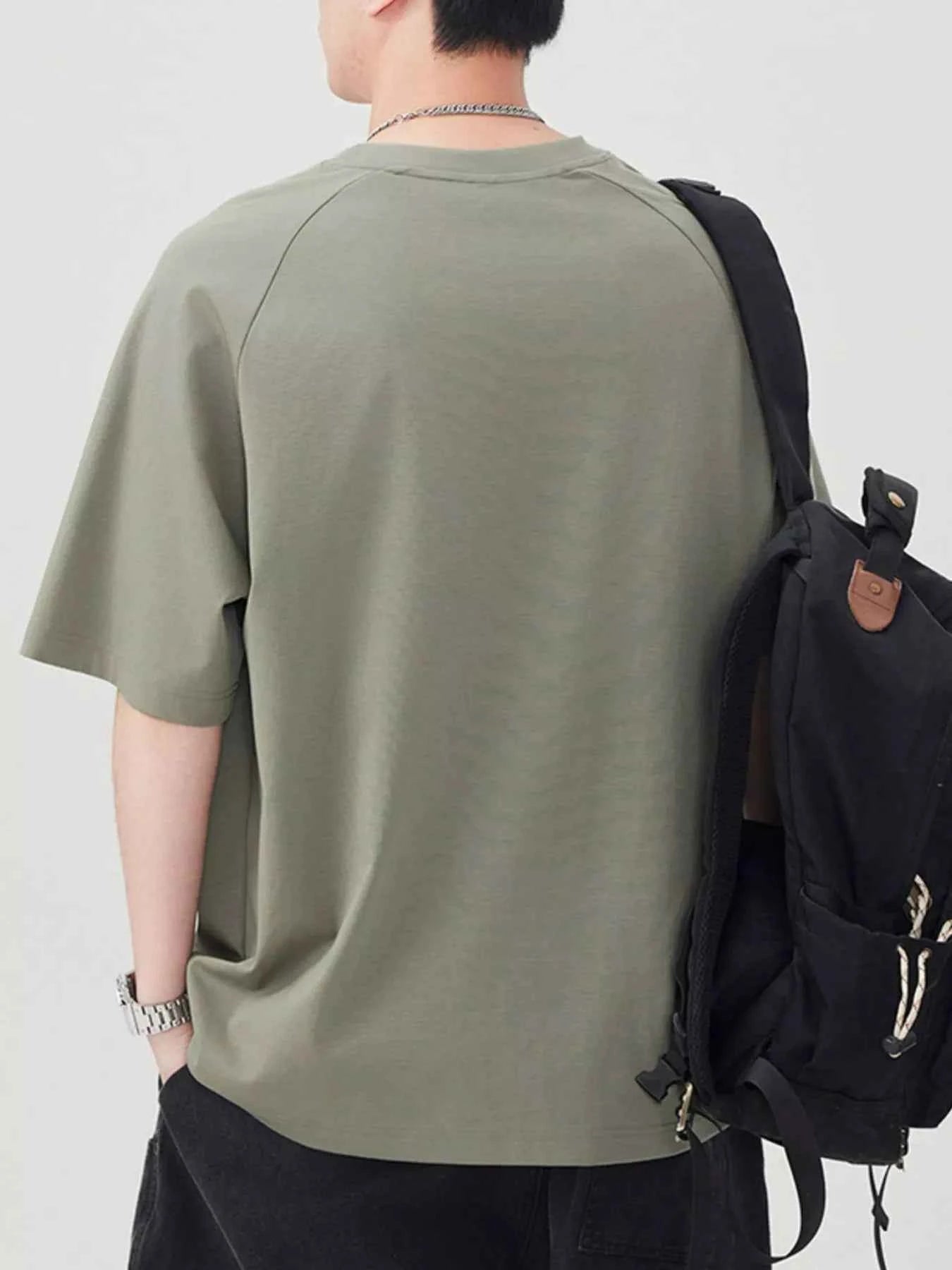 Men's Plus Size Contrast Round Neck Short Sleeve T-Shirt