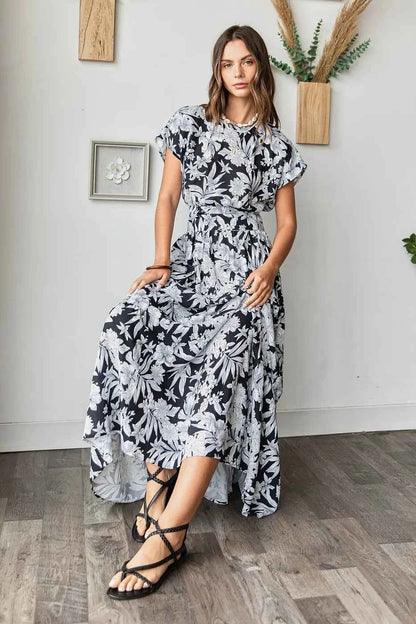 Mittoshop Tropical Print Top and Skirt Set