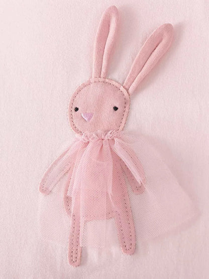 Children's Bunny Applique Peplum Top & Floral Print Leggings Set
