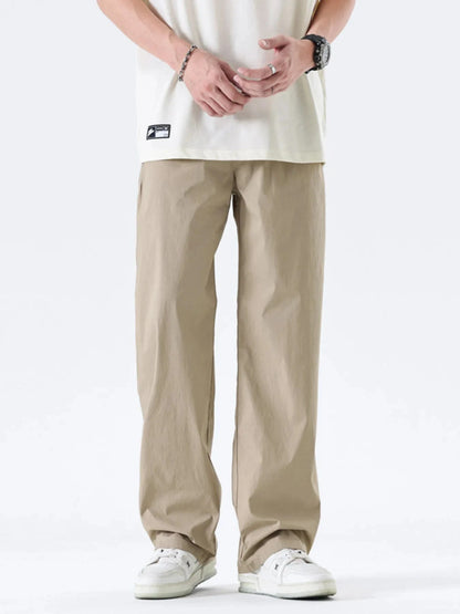 Men's Full Size Wide-Leg Relaxed Fit Pants Plus Size