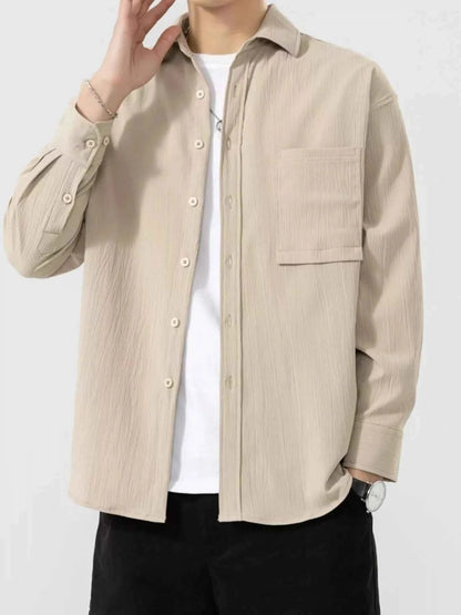 Men's Plus Size Button Up Long Sleeve Shirt