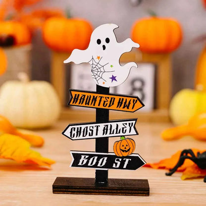 Halloween Wooden Signpost Ornaments