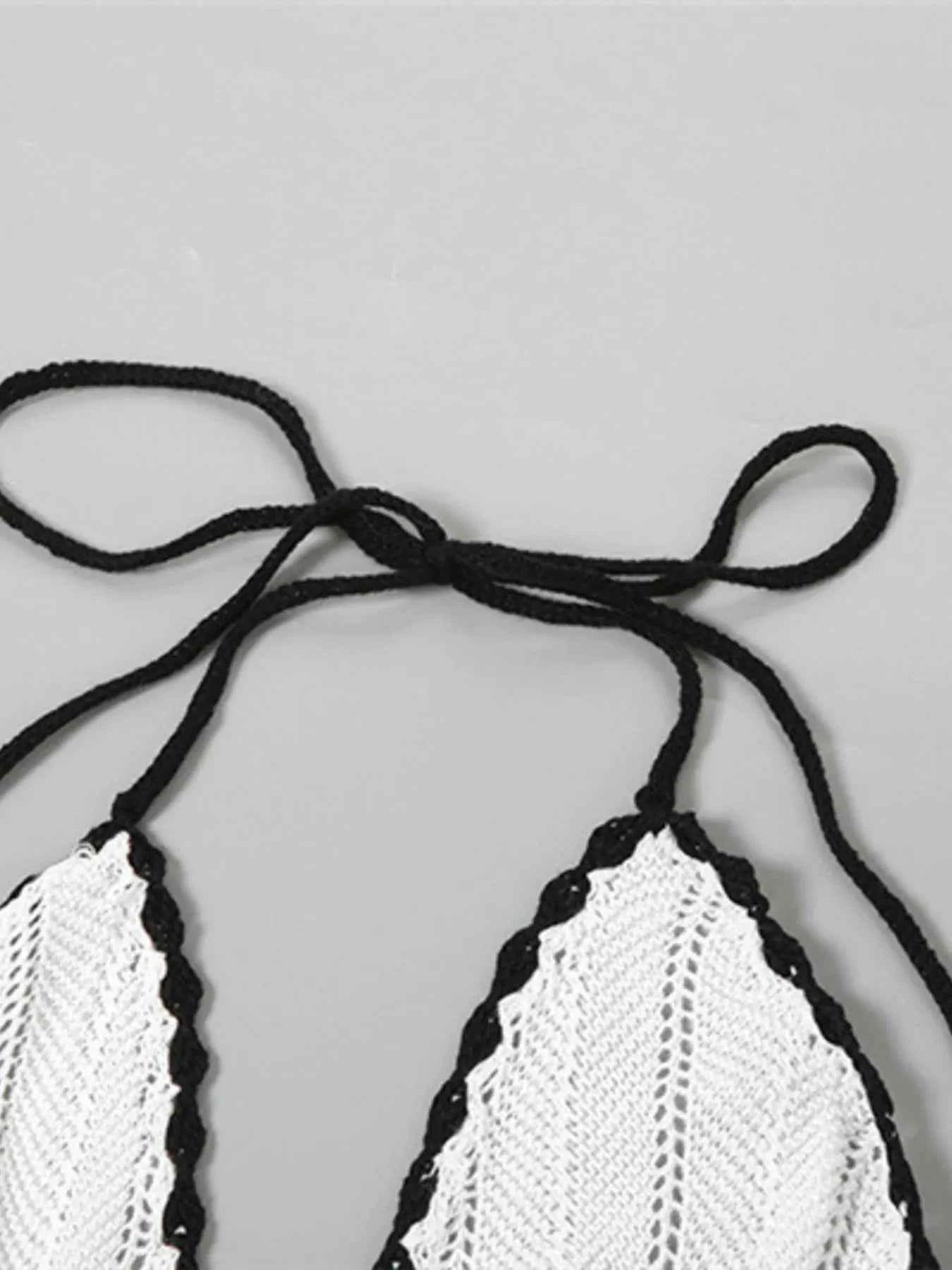 Openwork Halter Neck Maxi Sweater Dress
