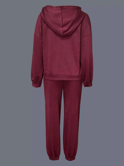 Casual Hoodie and Cropped Pants Set