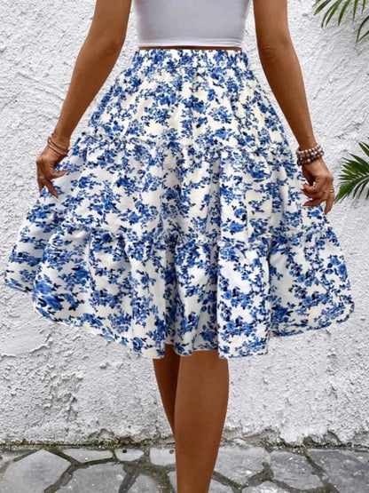 Floral Print Midi Skirt