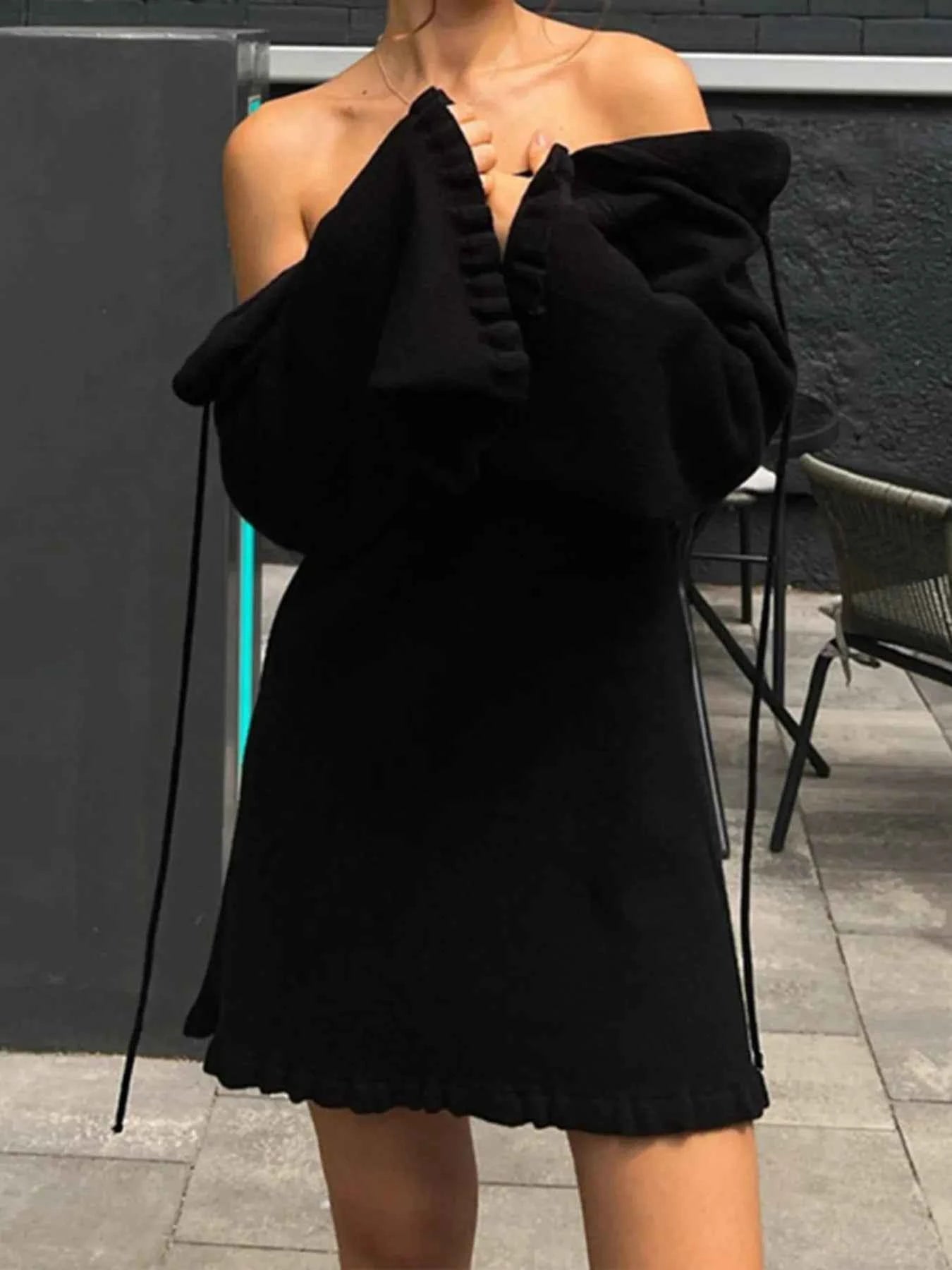 Long Sleeve Backless Sweater Dress