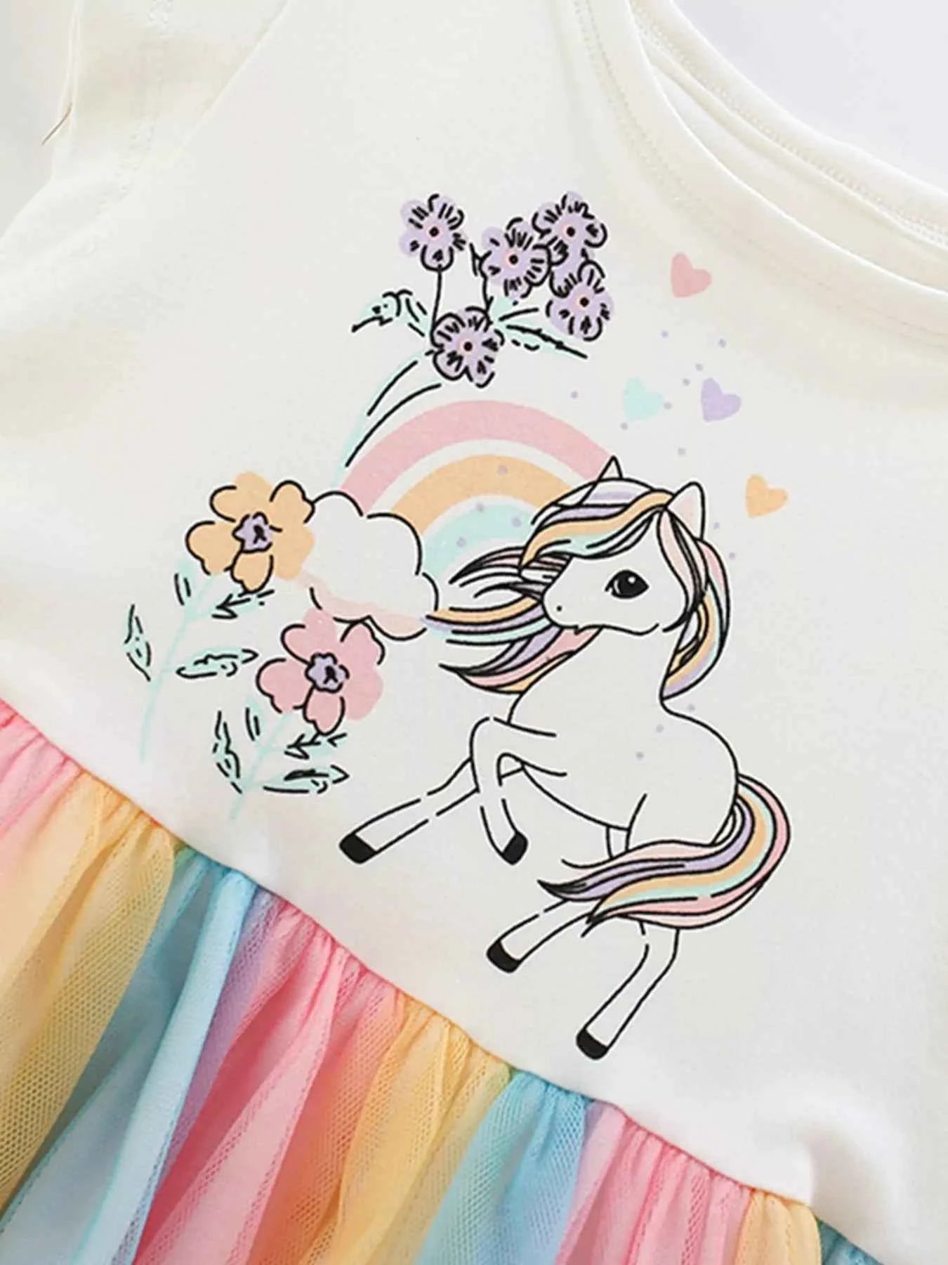 Children's Unicorn Rainbow Tulle Dress