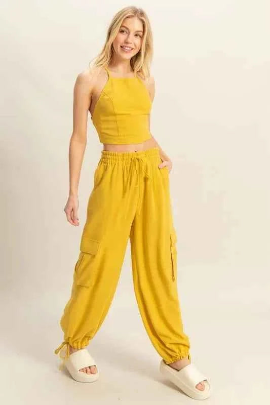HYFVE Crop Top and Cargo Pants Set