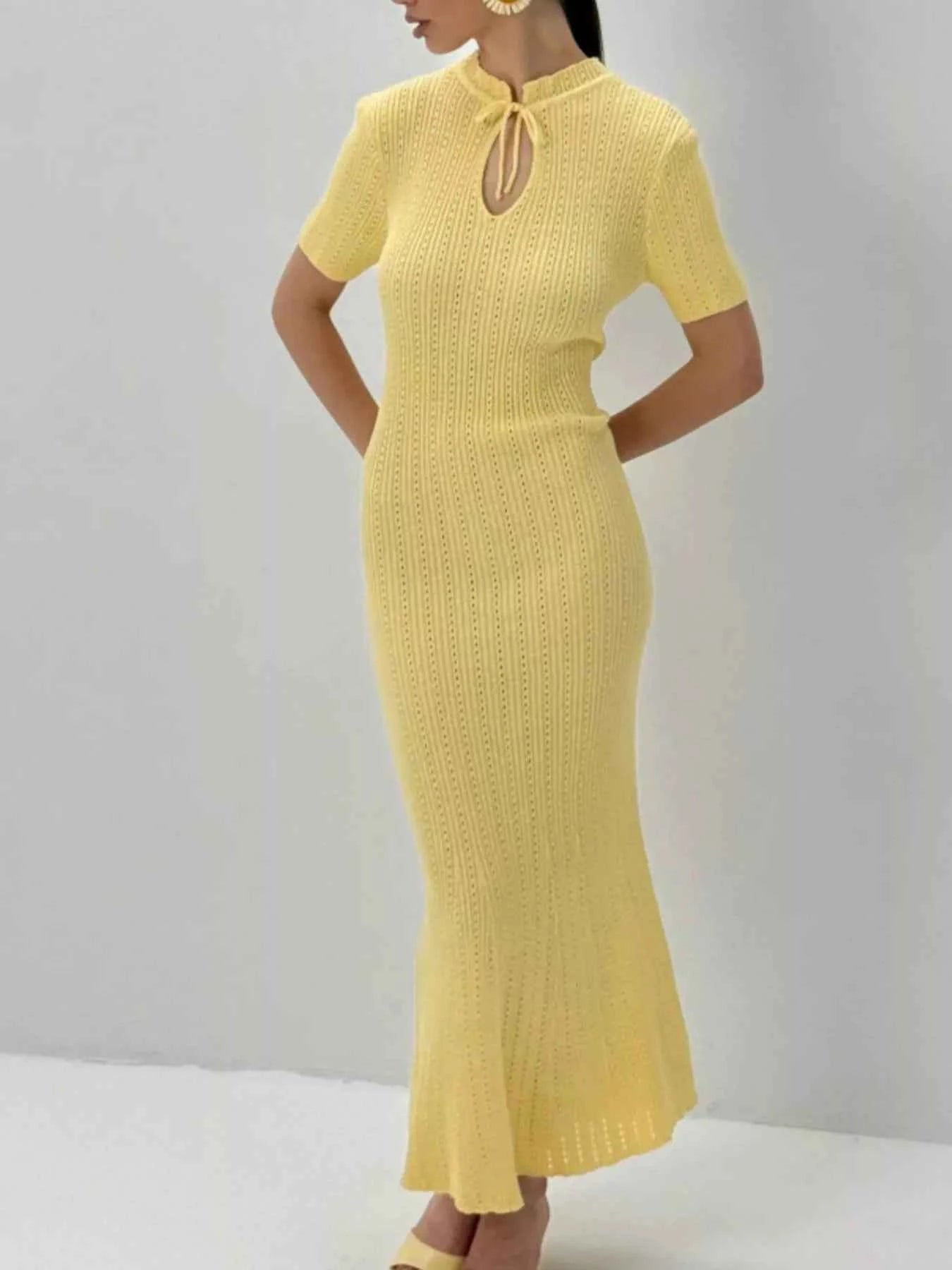 Short Sleeve Knitted Mermaid Dress