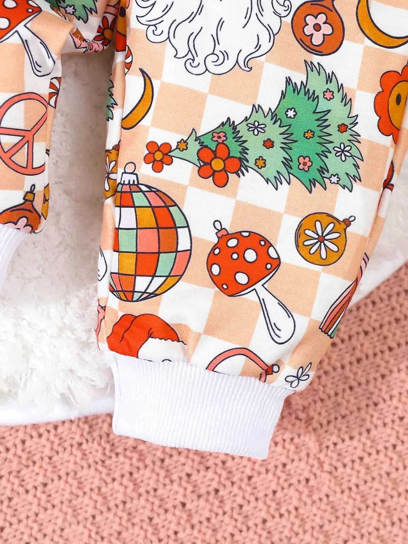 Children's Christmas Santa Print Long Sleeve Set
