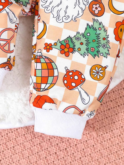 Children's Christmas Santa Print Long Sleeve Set