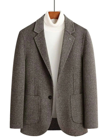 Men's Plus Size One Button Long Sleeve Blazer