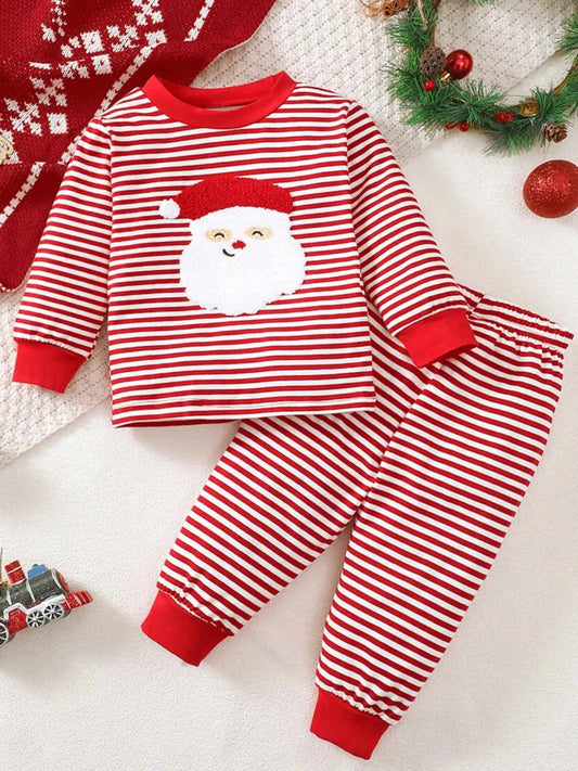 Children's Christmas Santa Striped Pajama Set
