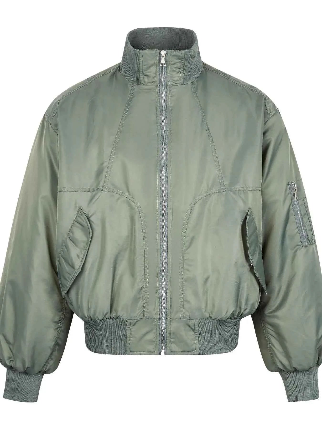 Men's Zip Up Long Sleeve Bomber Jacket