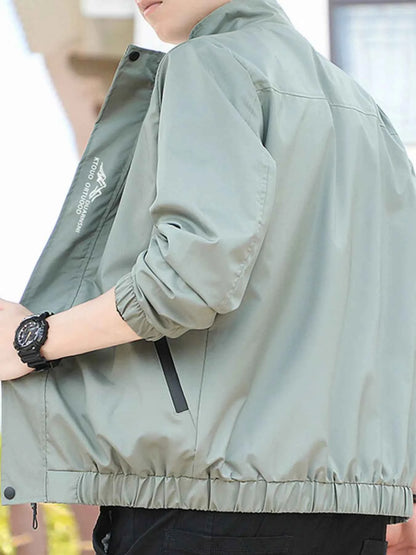 Men's Plus Size Zip Up Long Sleeve Jacket