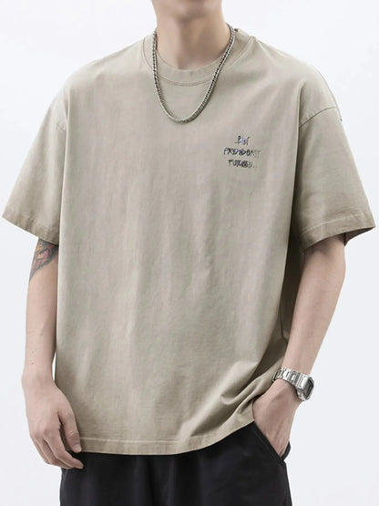 Men's Plus Size Oversized Round Neck Letter Graphic T-Shirt