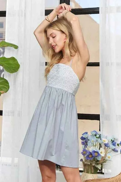 ADORA Sleeveless Mix Babydoll Dress