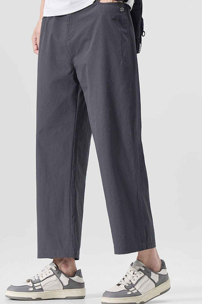 Men's Plus Size Casual Loose-Fit Cropped Pants