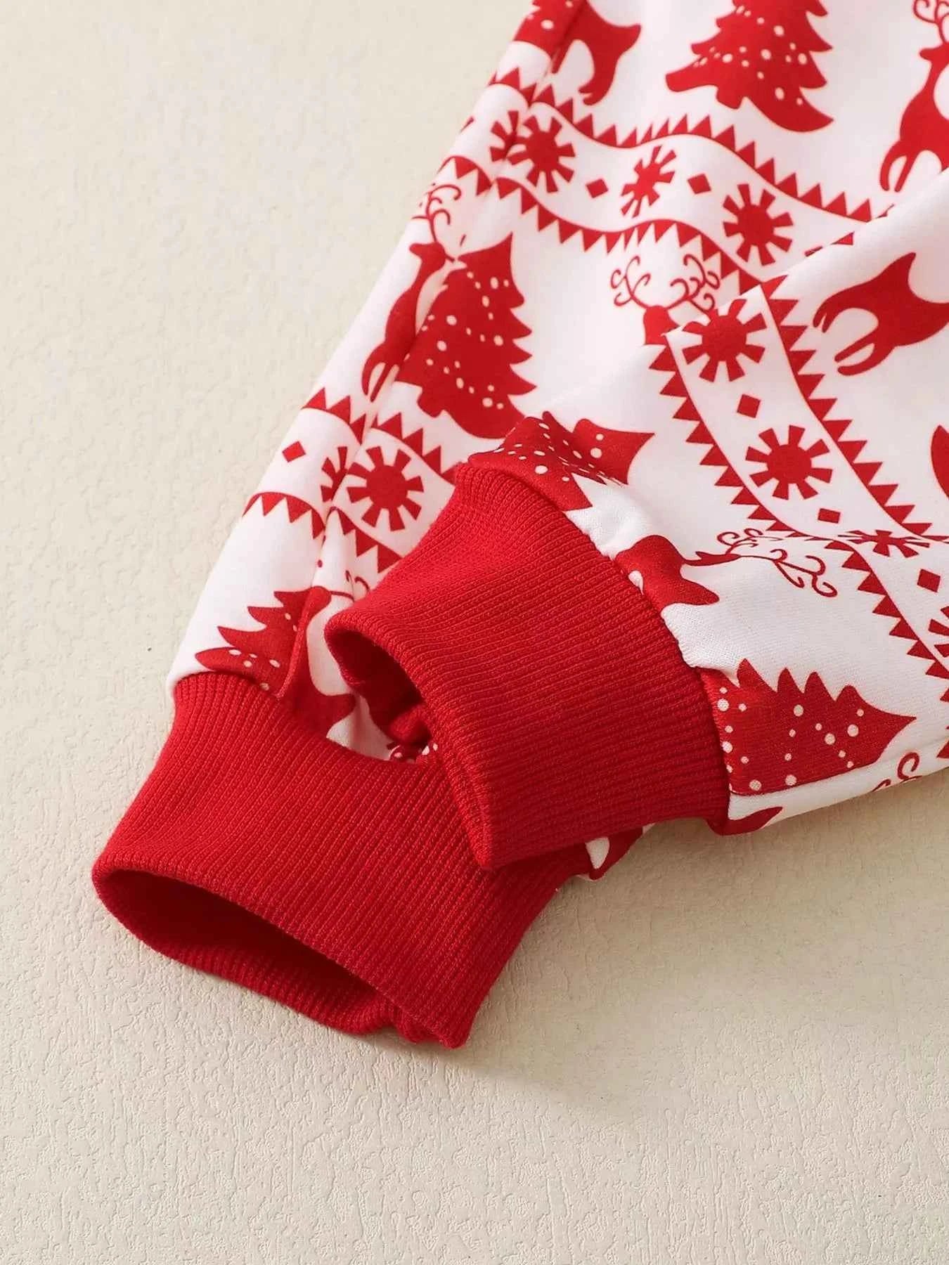 Children's Christmas Reindeer & Tree Print Top and Pants Set