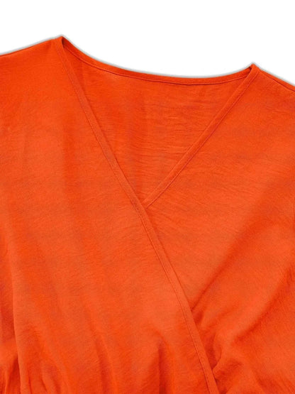 Plus Size Surplice Flutter Sleeve Dress