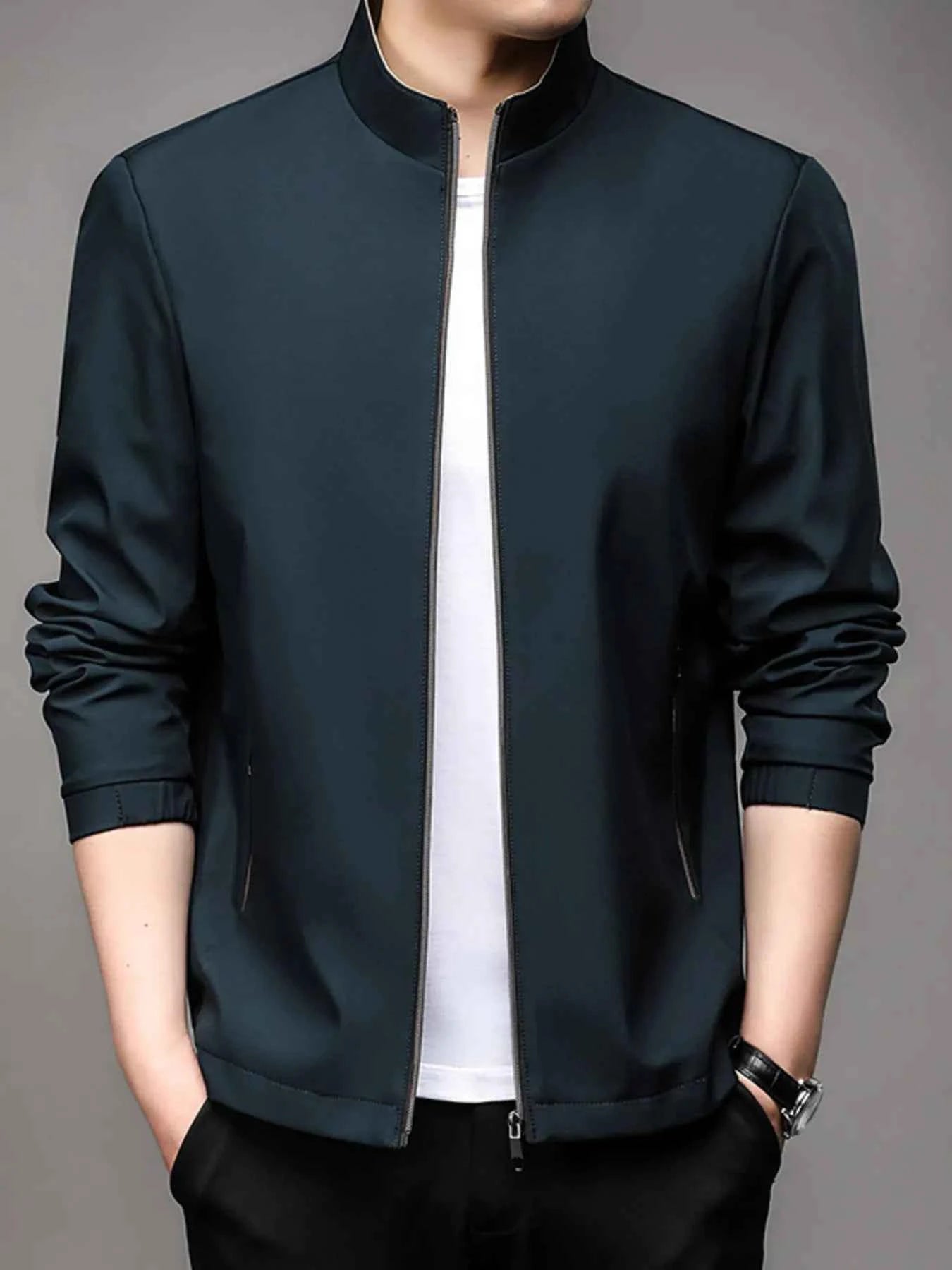 Men's Plus Size Zip Up Long Sleeve Jacket