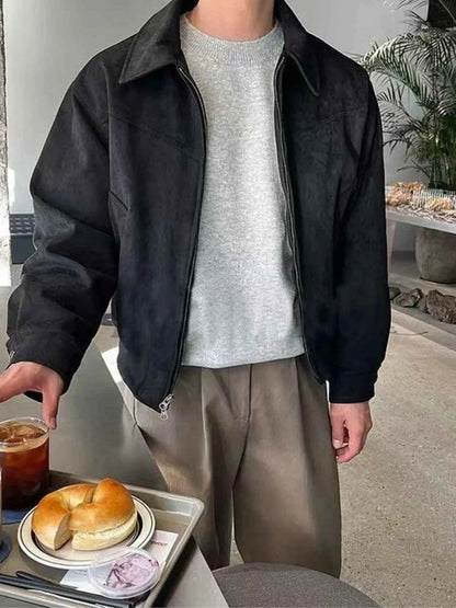 Men's Plus Size Zip Up Long Sleeve Jacket