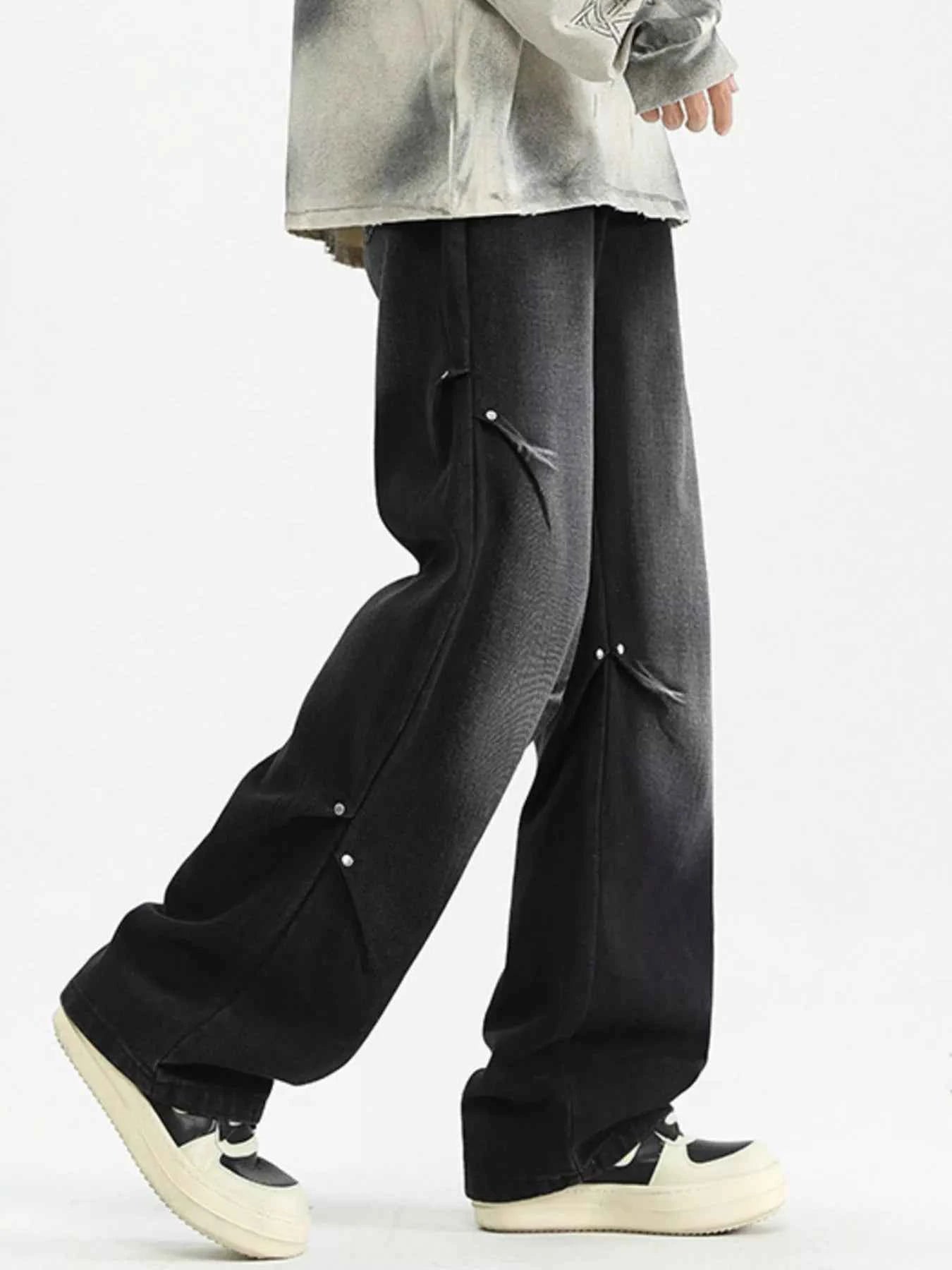 Men's Full Size Wide Leg Gradient Jeans Plus Size