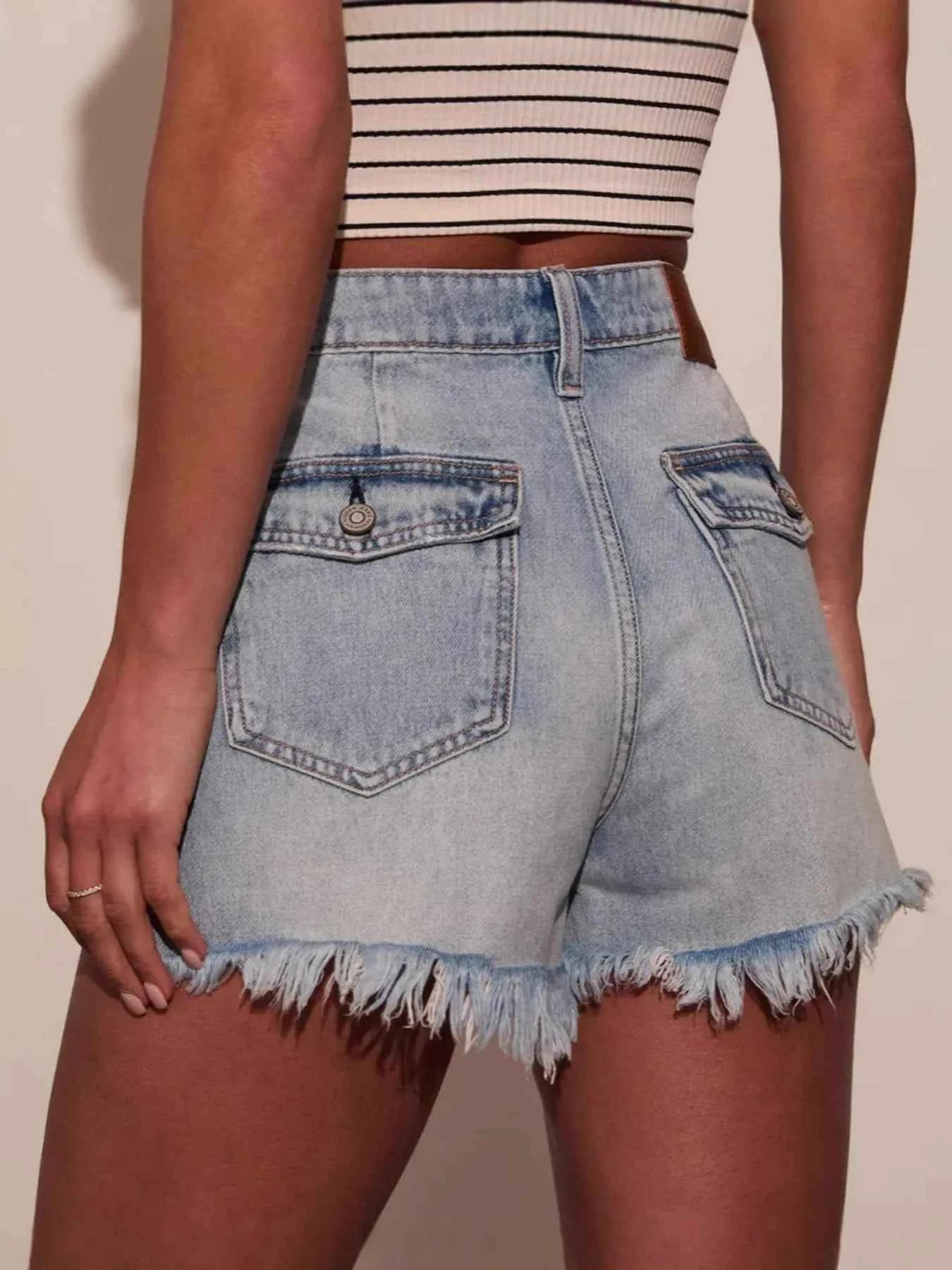 Raw Hem Denim Shorts