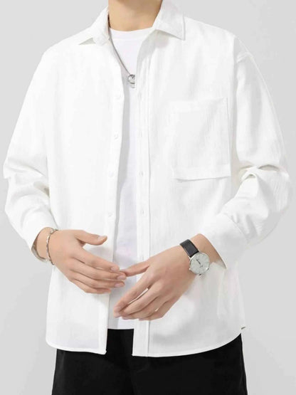 Men's Plus Size Button Up Long Sleeve Shirt