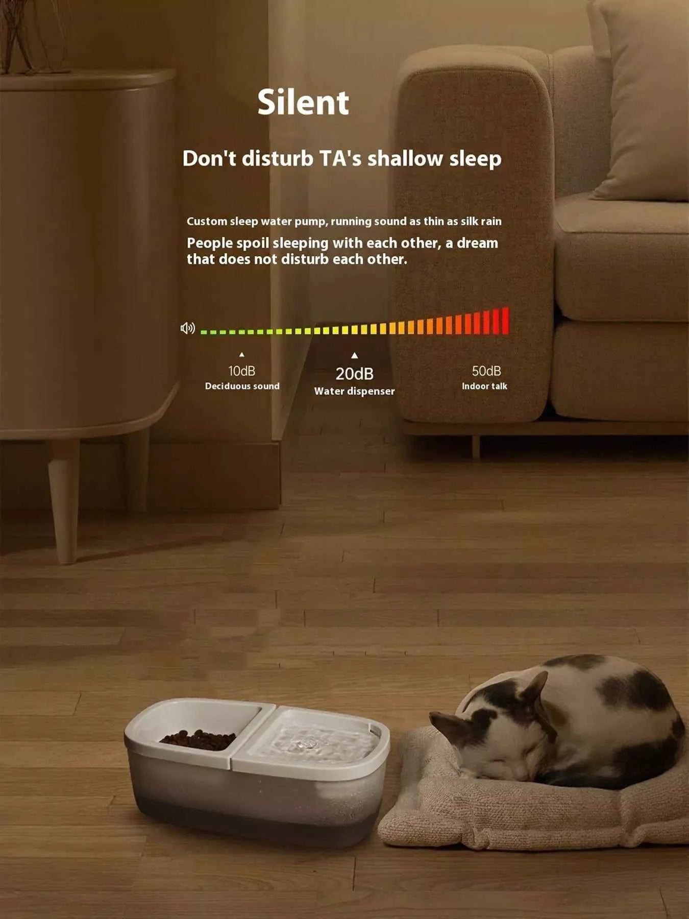 2-in-1 Automatic Water Dispenser & Food Bowl Pet Bowl