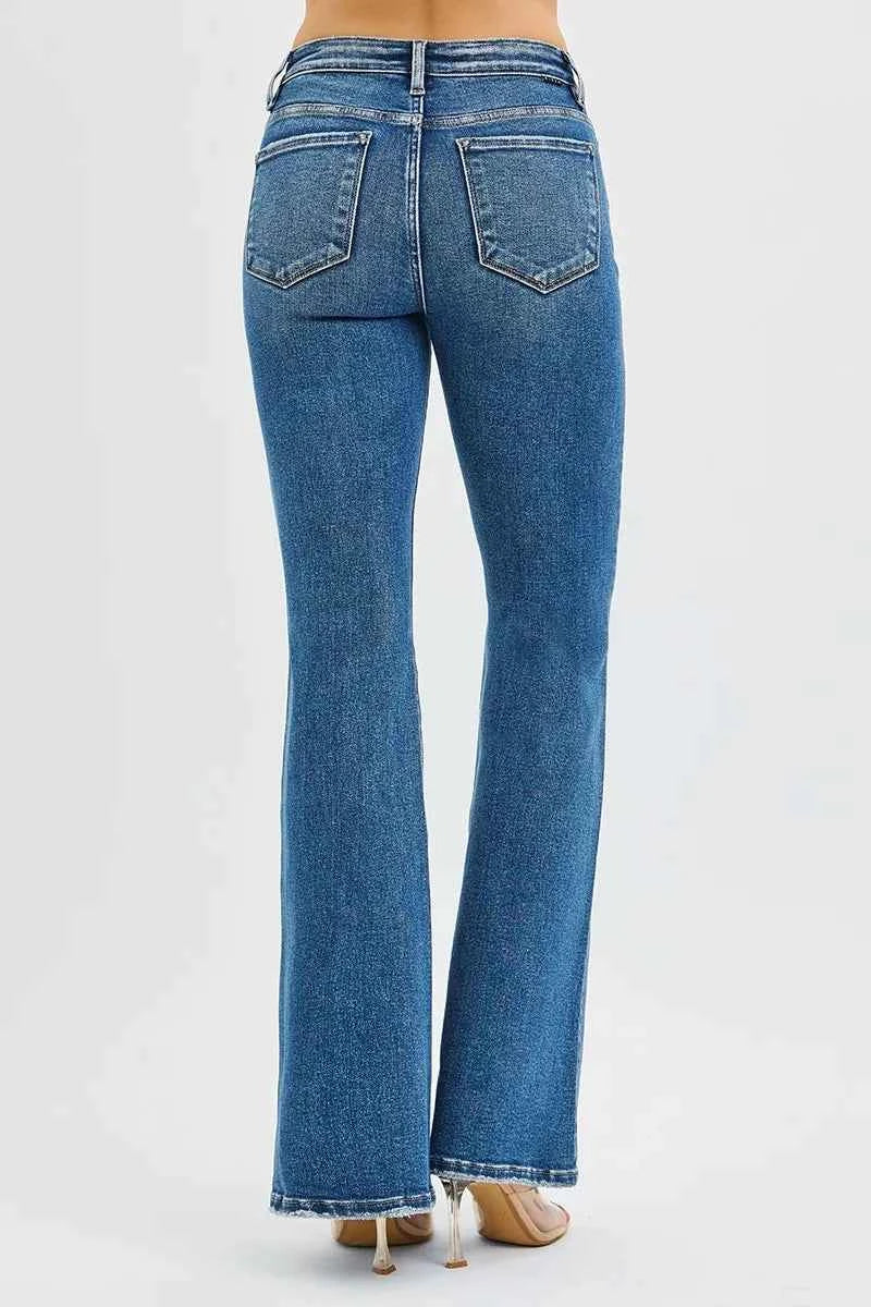 RISEN Full Size Tummy Control High Rise Flare Jeans Plus Size