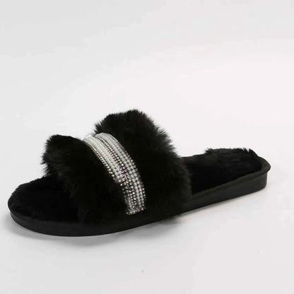 Open Toe Fuzzy Slippers