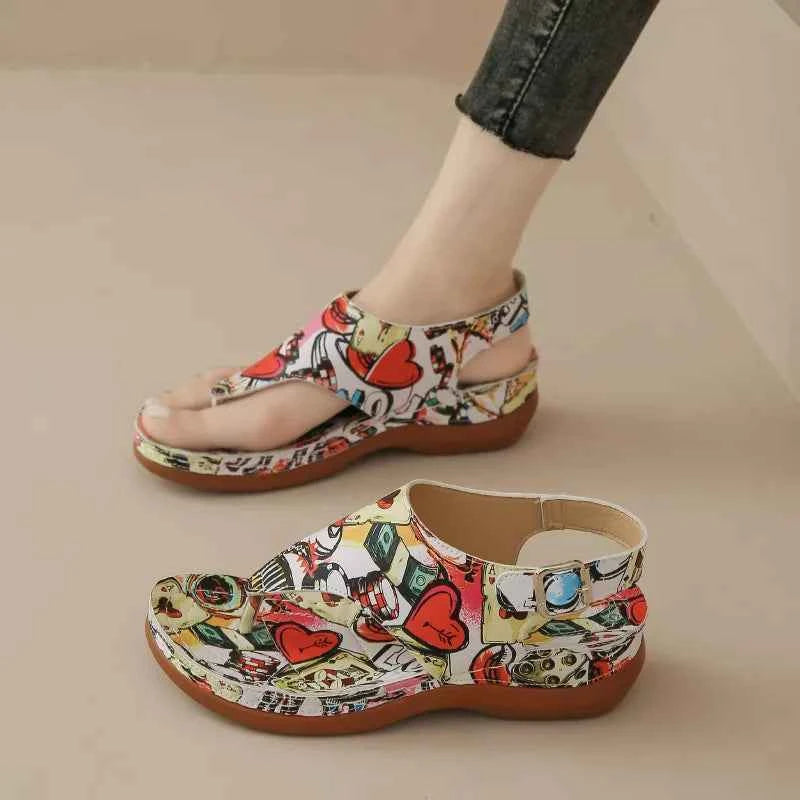 Toe Post Wedge Sandals